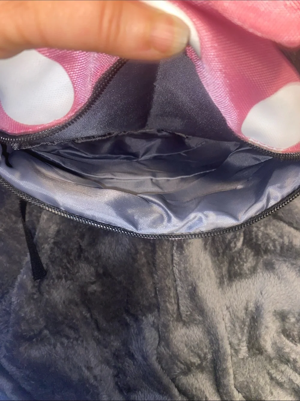 MI-NI Pink Polka Dot Kids Backpack with Bow and Ear Detail